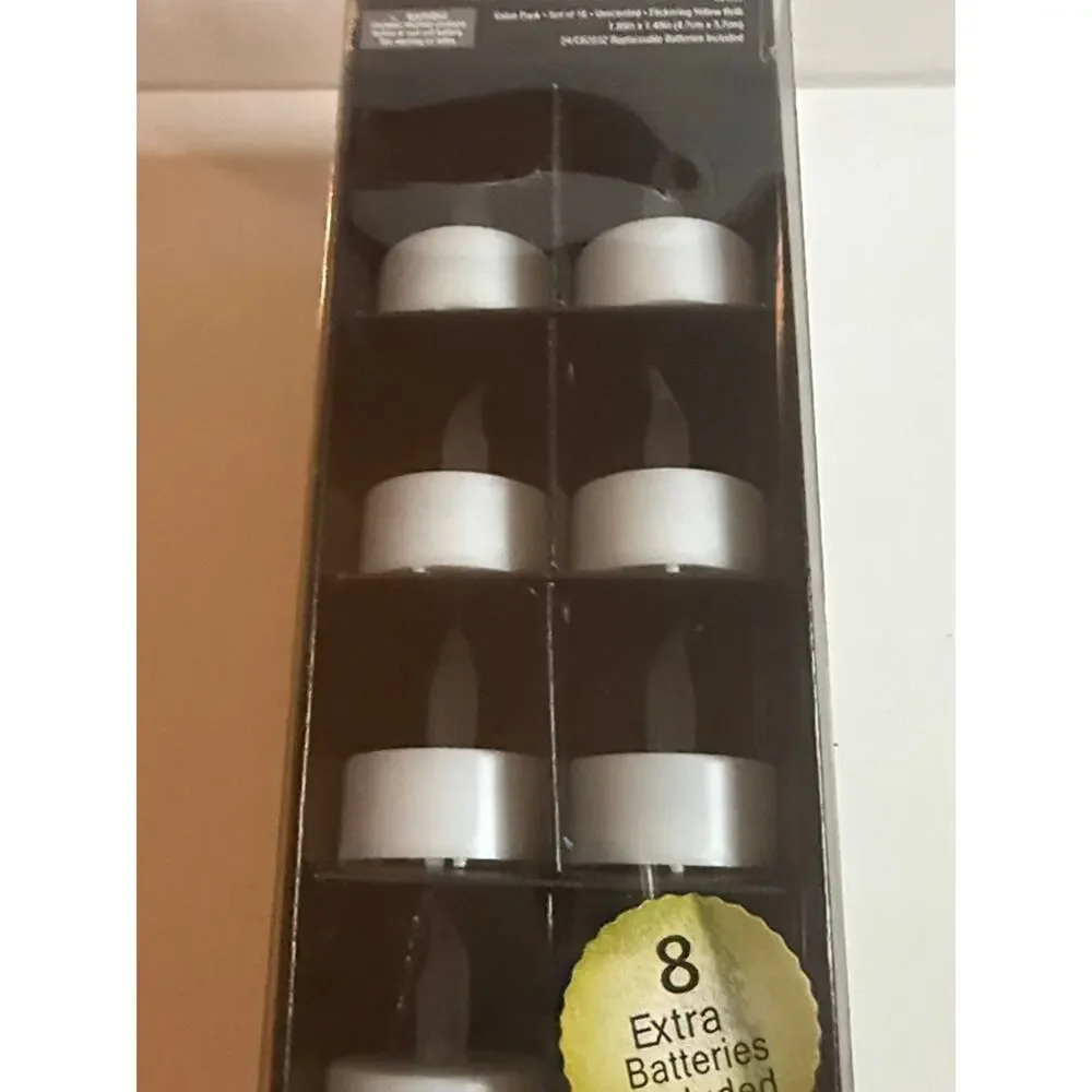 Battery-Operated LED Tea Candles - Pack of Flameless Flickering Yellow Bulb